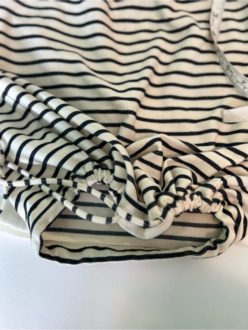 Madewell Melody Striped Off the Shoulder Drawstring Top XXS Coastal Preppy - Picture 6 of 8